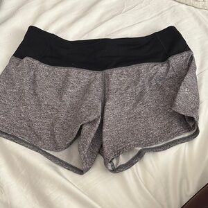 Lululemon Women’s Heather Gray and Black Shorts
